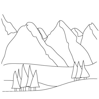 как рисовать горы