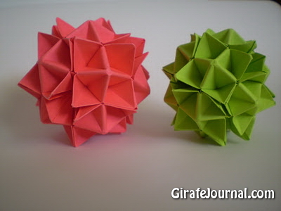 Оригами колючий мяч: видео инструкция
