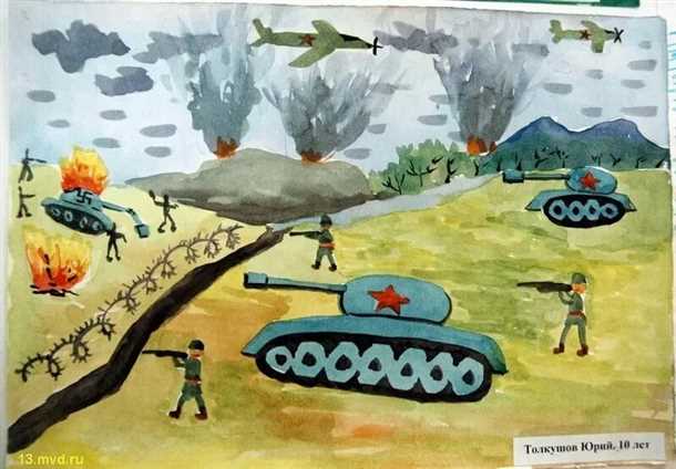 Детские рисунки на тему война